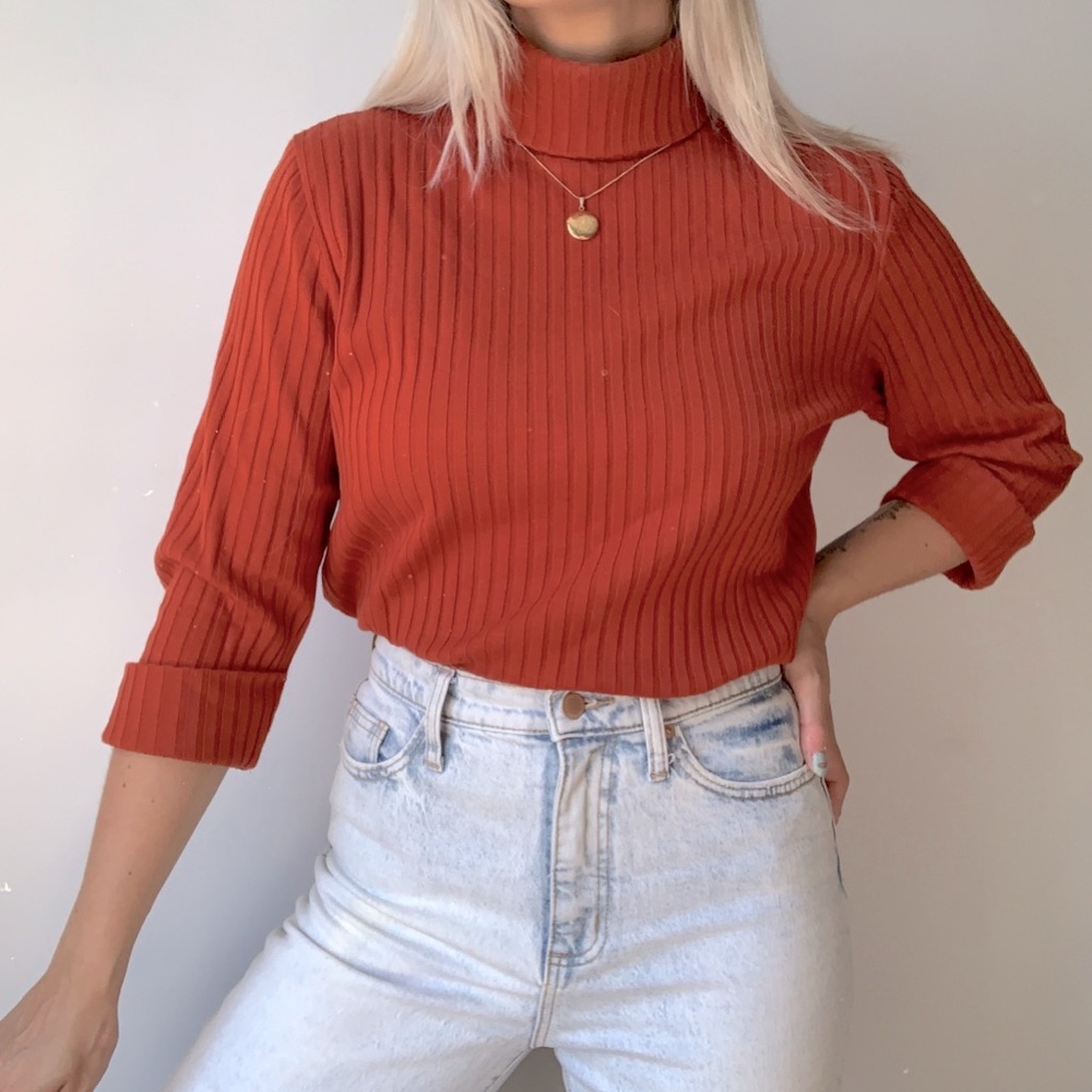 Vintage Red Turtleneck Sweater